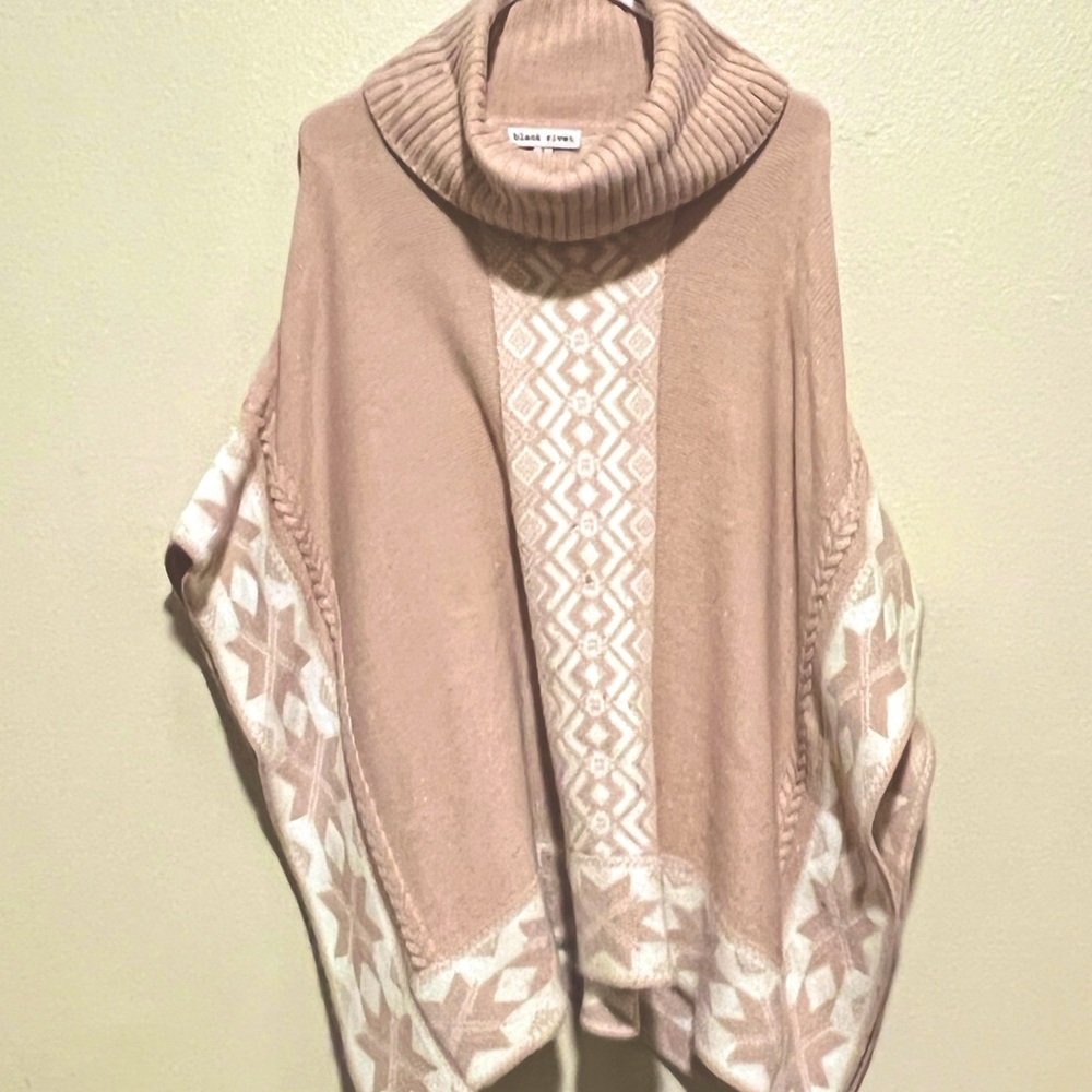 Turtleneck Rose-gold Shawl/Sweater